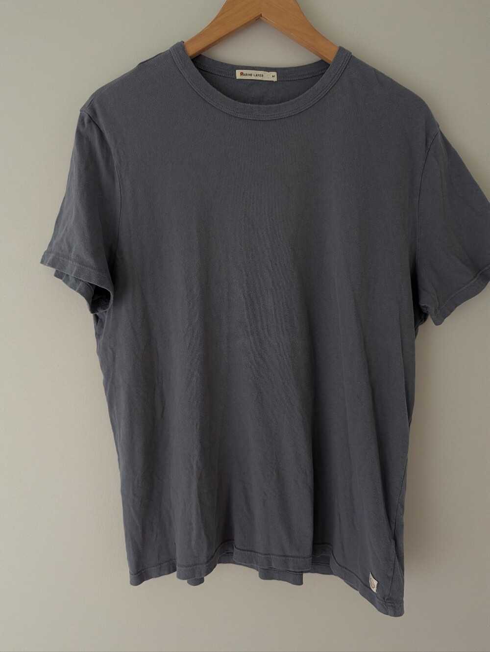 Marine Layer Men’s M Faded Slate Blue Gray Crewneck Cotton T Shirt Tee
